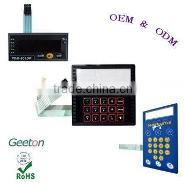 Custom Screen Printing Tactile Buttons Membrane Switch Keypad With LCD Window For Home Applicance