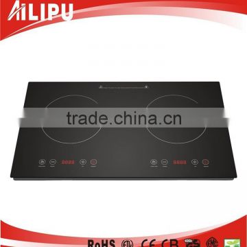 2016 kitchen appliance new hot sale 2 burner portable 3000w glass plate cooktops