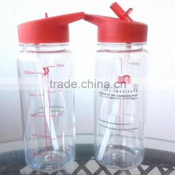 Tritan water bottle with straw flip it top spout 23 oz