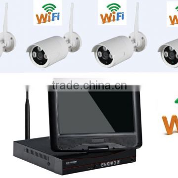 2015 hot selling plug and play 4 channels wireless NVR kit with 7 inch screen
