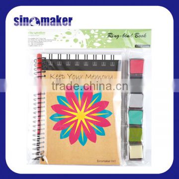 school gifts spiral notebook with pen and ink pads