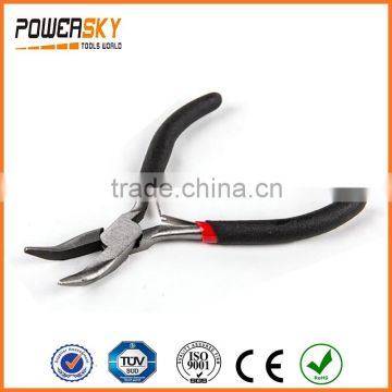 4.5" Mini Bent Nose Pliers with Bi-color Dipped Handles