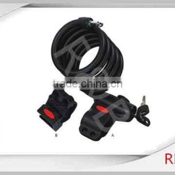 RL-2427 steel spiral cable lock with dust cover
