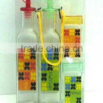 TW416K12P 4pcs glass condiment jar with printing
