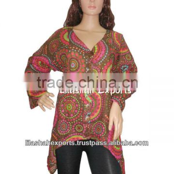 3107 Cotton tunic women Printed Tunic Kurti Fashion Dress cotton tops