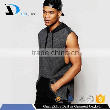 hot selling strings oversized with hood tone high quality men no sleeves hoodies