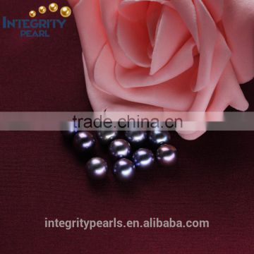 8-8.5mm AAA grade clear shinning peacock black no hole half freshwater pearl loose beads