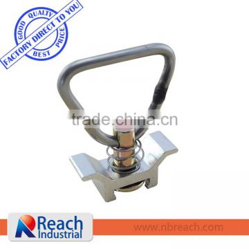Aluminum Base Single Stud Fitting with Stainless Steel D Ring for L Track