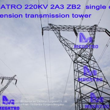 MEGATRO 220KV 2A3 ZB2 single circuit suspension transmission tower