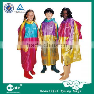 Fashional designed durable kid pu raincoat