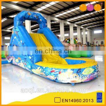 AOQI inflatable small water slide for pool with free EN14960 certificate