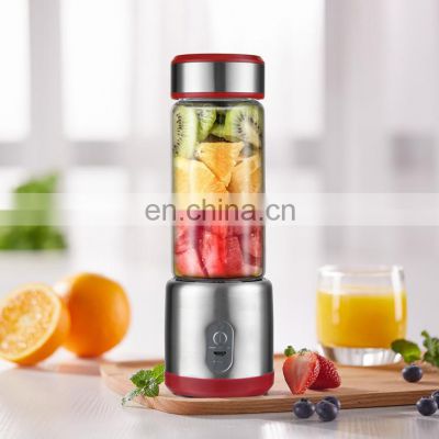 Fashion Design OEM 126W 6 Blades Rechargeable Portable Blender Fruit Blender Portable Usb With 450ML Capacity