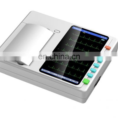 high quality  6 Channel 12 lead ECG/EKG machine Touch Screen ecg machine