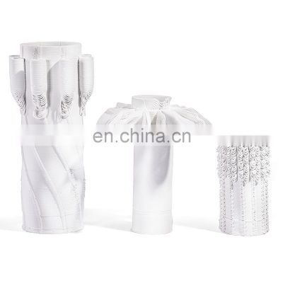 Modern 3D Print White Ceramic Decoration Home Room porcelain Flower Vase Art Decor
