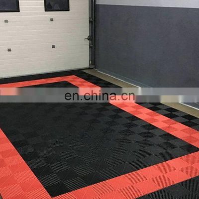 CH Easy To Clean Indoor Gray 40X40 Removable Flexibility 36X60 Inches Plastic Car Garage Floor Interlocking Garage