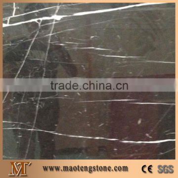 China marble Nero Marquina Slab for tile and countertop