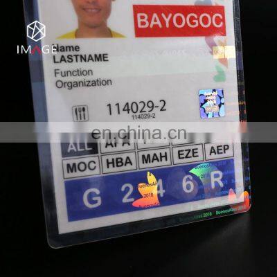 Hologram Transparent Plastic Pouch for ID Card Holder