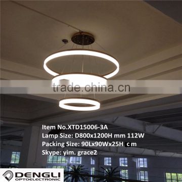 acrylic circle LED chandelier light for hotel home coffee shop villa