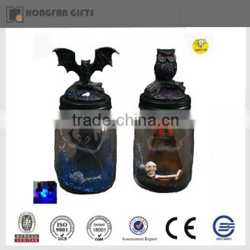 Halloween LED glass bottle bat and owl light