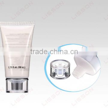 bb cream round plastic cosmetic tube with acrylic screw cap