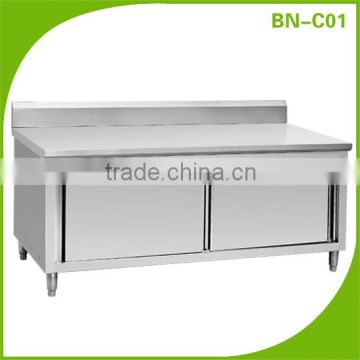 (BN-C01 )Free standing cheap Stainless steel cafeteria tray Kitchen cabinet with shelves