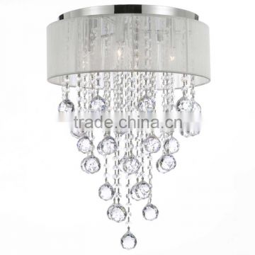 Modern Contemporary Crystal Chandelier Ceiling Light Lamp Lighting with White Fabric Shade CZ1050/4W