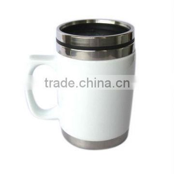 Promotional ceramic coffee mug with lid for gifts