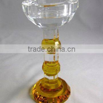 tall bowl shape crystal candlestick