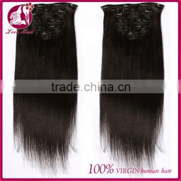 Cheap 100% human hair clip in hair extension indian huamn clip in hair extensions