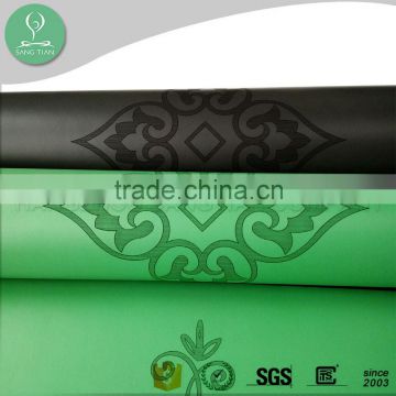 Best Price Polyurethane top eco-friendly rubber yoga mat with logo embossed