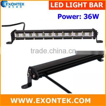 Auto parts auto accessories super slim LED light bar 36W single row led offroad light bar 12V 24V IP67 4x4 flood spot beam