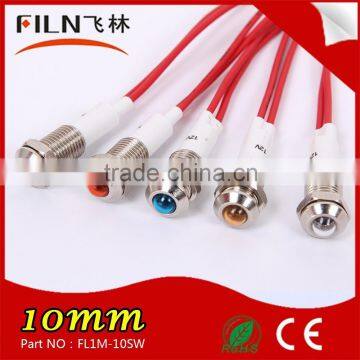 10mm diameter red neon signal lamps with 20cm wire