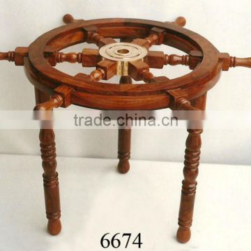 Best Selling Products of Wooden Nautical Ship Wheel Table