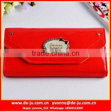 Red Patent Leather Women Wallet 2016