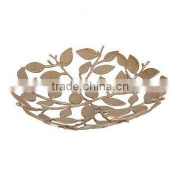 golden unique leaf bowl