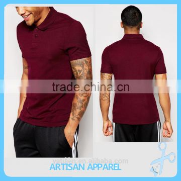 new design polo shirts wine red short sleeves slim man shirts with 2 zippers