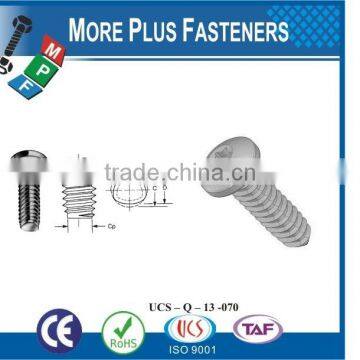 Made in Taiwan Material Carbon Steel Sliver Color Plus Tech Trilobular Type TT Thread Rolling Tapping Screws