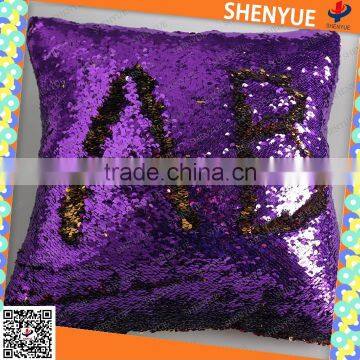 plastic colorful changing reversible double side sequin fabric pillow wholesale china