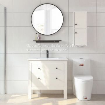Modern hot sale new design hotel project durable good quality bathroom white color vanity cabinet from china manufacture