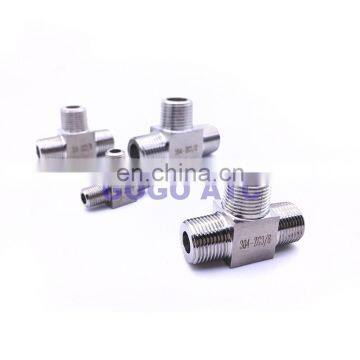 Quick coupler ZG 3/8'' male thread stainless steel 304 three 3 way T type high pressure rope and pipe fittings