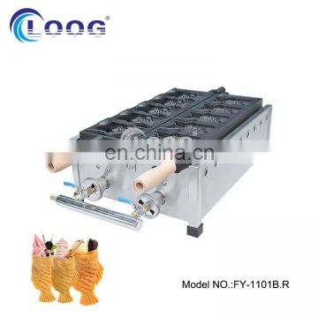 2016 Newest Commercial Use Gas Open Mouth Taiyaki Grill Ice Cream Fish Shaped Machine