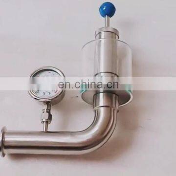 Sanitary Stainless Steel Tri clamped Bunging Valve With Gauge Fermenter Safety Valve