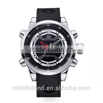 Infrared Heart Rate Monitor Watch with PU Band Alloy Case and Stainless Steel back case