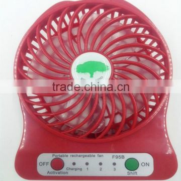 New 3 Speeds Portable mini USB Rechargeable Cooling Fan with 18650 li-ion Battery