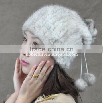 2015 top selling charming mink fur hat and scarf two piece set