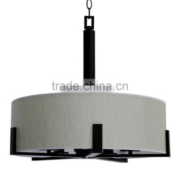CE&UL approved 5 light chandelier(Lustre/La arana) in ebony brone finish with toffee crunch fabric shade