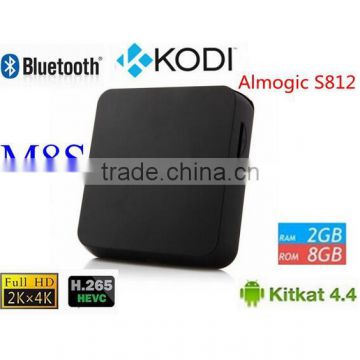 M8S Android Smart TV Box Amlogic S812 Chip 4K 2G/8G XBMC KODI 15.2 Dual band wifi Full HD Android 4.4 Media Player M8 TV Box