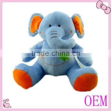 Embroidered jumbo plush baby elephant blue toy