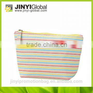 hot sale cosmetic bag canvas printing with special zipper/beautiful cosmetic bag