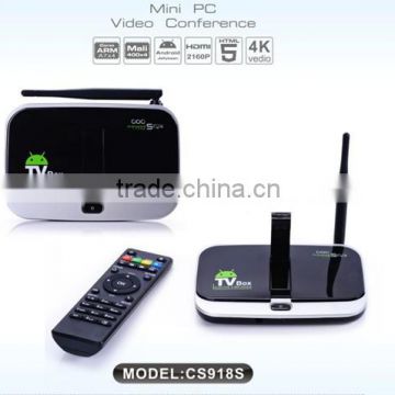 China factory CS918S Android 4.2 Smart TV Box Quad Core 2GB RAM 16GB ROM Built in 5.0MP Camera Media Player TV receiver
